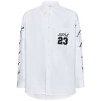 Camasi Off-White Logo Cotton Overshirt Barbati