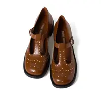 Pantofi sport Miu Miu Dama - Sneakers Miu Miu Miu Miu Brushed Leather T-Strap Brogue Shoes TABACCOAVORIO Femei (BM 15830711) - B-mall.ro