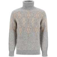 Pulovere Brunello Cucinelli pentru Barbati - Pulovere Brunello Cucinelli Geometric Jacquard Turtleneck Sweater GRIGIOCAMMELLOOYSTER Barbati (BM 15836153) - B-mall.ro