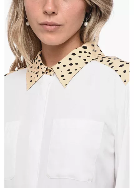 Camasi elegante KRIZIA Silk Shirt With Spotted Effect White Femei (BM 15837620) 3