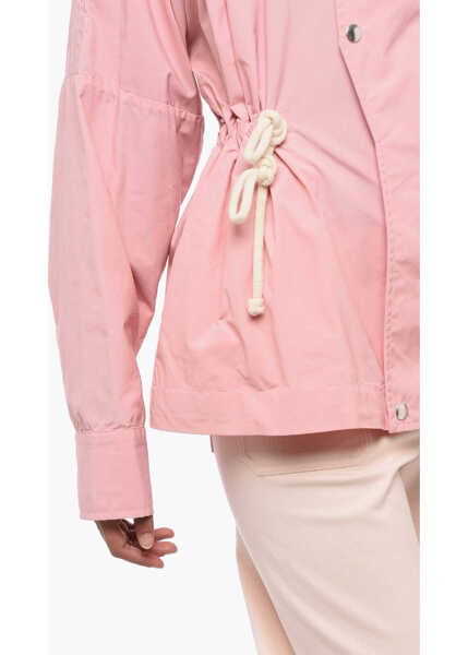 Bomber jacket Plan C Dropped Shoulder Jacket With Drawstring Pink Femei (BM 15837626) 4