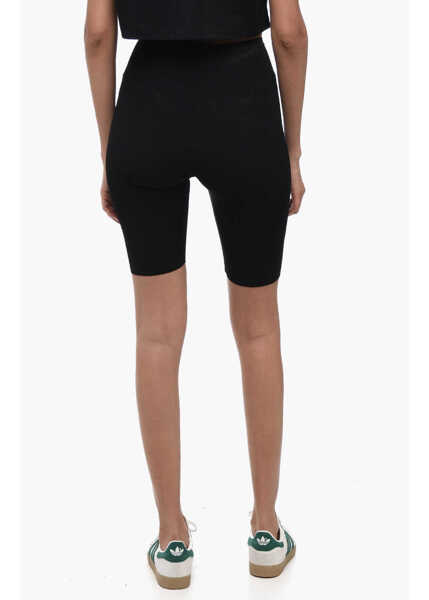 Pantaloni scurti Valentino Garavani Stretch Fabric Biker Shorts With Embroidered Logo Black Femei (BM 15837635) 2