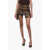 BAIA Leather Cargo Miniskirt With Asymmetric Pockets Brown