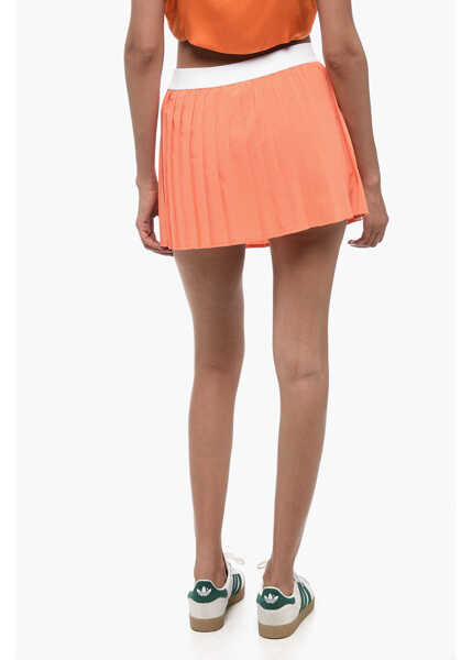 Fuste scurte SPORTY & RICH Pleated Mini Skirt With Logoed Elastic Band Orange Femei (BM 15837929) 2