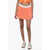 SPORTY & RICH Pleated Mini Skirt With Logoed Elastic Band Orange