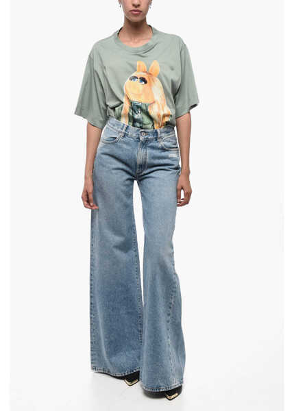 Blugi drepti Off-White Main Label Mid Wash Flared Fit Denims 30Cm Light Blue Femei (BM 15837932) 4
