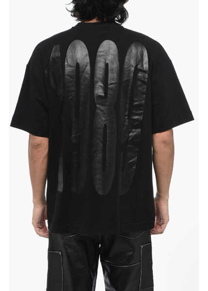 Tricouri 1989 STUDIO Cotton Crew-Neck T-Shirt With Maxi Print On The Front Black Barbati (BM 15837959) 2