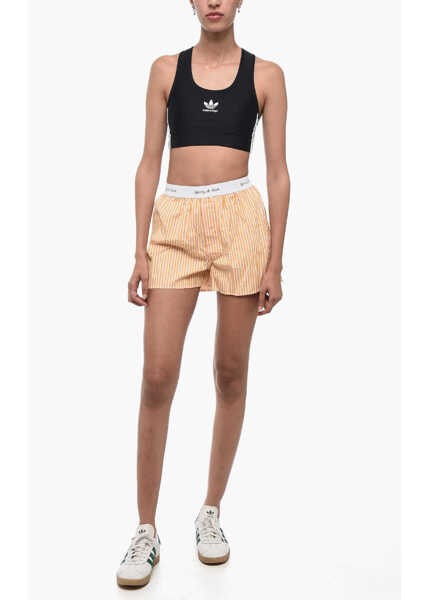 Pantaloni scurti SPORTY & RICH Striped Cassie Shorts With Logoed Elastic Band Orange Femei (BM 15838487) 4