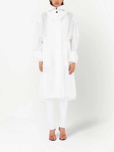 Trenciuri Salvatore Ferragamo Silk Blend Chiffon Trenchcoat With Removable Hood White Femei (BM 15838496) 2