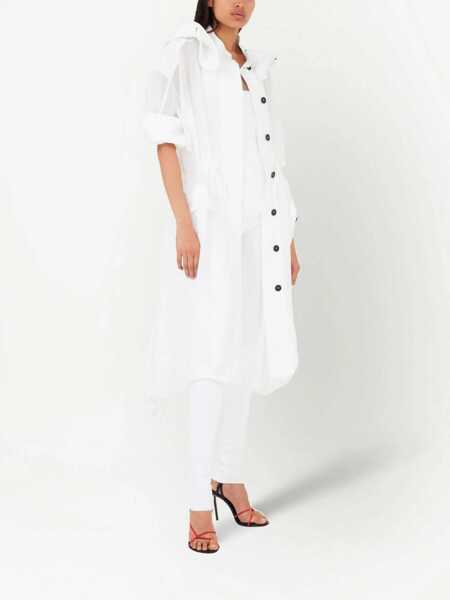 Trenciuri Salvatore Ferragamo Silk Blend Chiffon Trenchcoat With Removable Hood White Femei (BM 15838496) 3