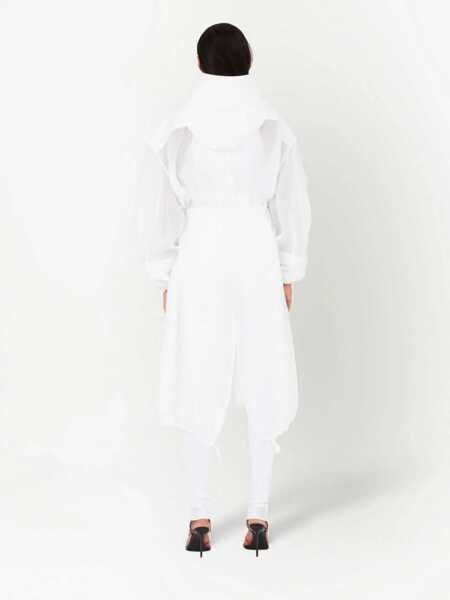 Trenciuri Salvatore Ferragamo Silk Blend Chiffon Trenchcoat With Removable Hood White Femei (BM 15838496) 4