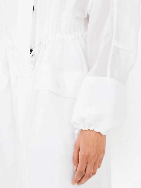 Trenciuri Salvatore Ferragamo Silk Blend Chiffon Trenchcoat With Removable Hood White Femei (BM 15838496) 5