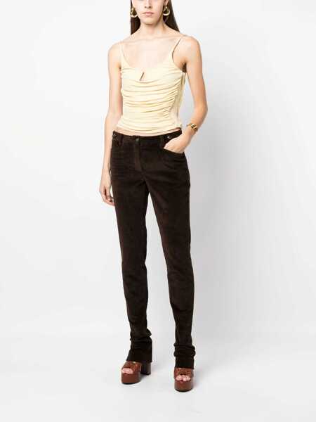 Pantaloni casual Dolce & Gabbana Corduroy Bootcut Pants With Belt Loops Brown Femei (BM 15838580) 2