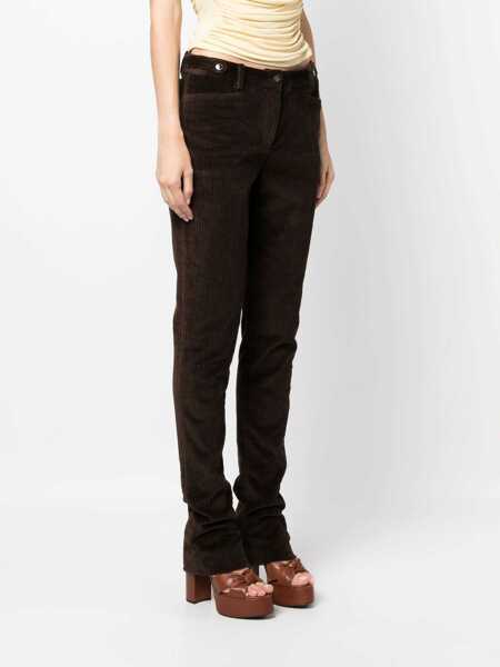 Pantaloni casual Dolce & Gabbana Corduroy Bootcut Pants With Belt Loops Brown Femei (BM 15838580) 3