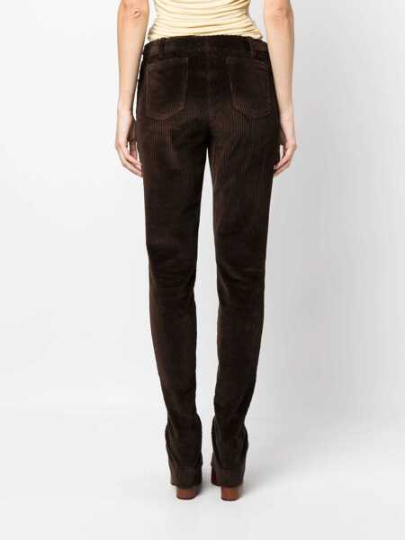 Pantaloni casual Dolce & Gabbana Corduroy Bootcut Pants With Belt Loops Brown Femei (BM 15838580) 4