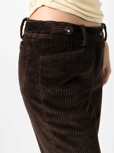 Pantaloni casual Dolce & Gabbana Corduroy Bootcut Pants With Belt Loops Brown Femei (BM 15838580) 5