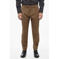 Pantaloni eleganti Wool Blend Il Viaggiatore Single-Pleat Pants With Belt Loops Barbati