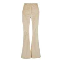 Pantaloni scurti 'Satsuki' Beige Flared Pants With Belt Loops And All-Over Striped Motif In Cotton Blend Stretch Woman Femei