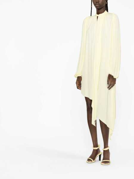 Rochii lungi Loewe Tie Neck Dress With Asymmetric Design Yellow Femei (BM 15848468) 4