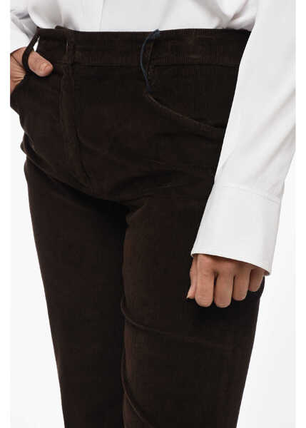 Pantaloni casual True Royal 5 Pocket Corduroy Pants Brown Femei (BM 15848474) 3