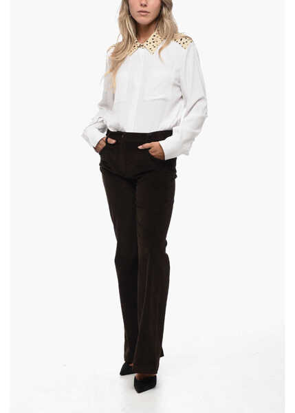 Pantaloni casual True Royal 5 Pocket Corduroy Pants Brown Femei (BM 15848474) 4