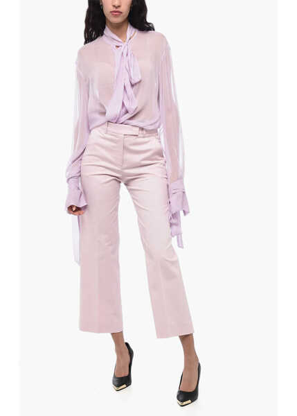 Pantaloni casual QL2 Straight Fit Teodora Stretch Cotton Pants Pink Femei (BM 15848477) 4