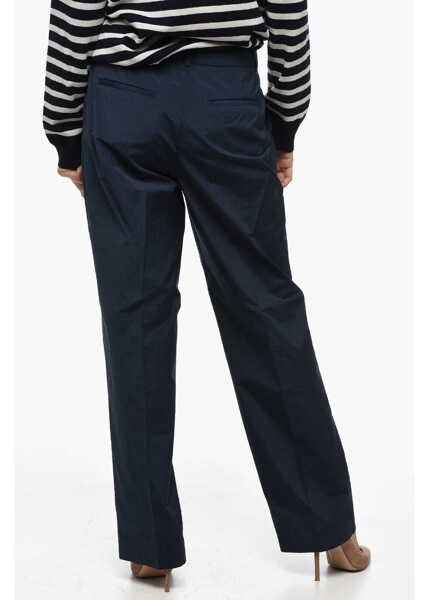 Pantaloni casual Peserico Cotton Blend Chinos Pants With Hidden Buttoning Blue Femei (BM 15848492) 2