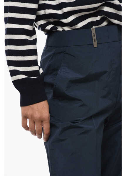 Pantaloni casual Peserico Cotton Blend Chinos Pants With Hidden Buttoning Blue Femei (BM 15848492) 3
