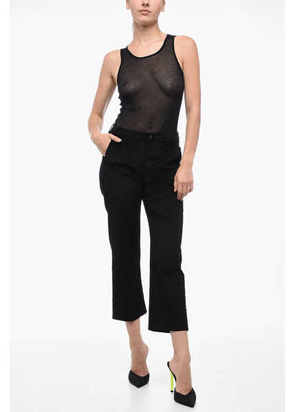 Pantaloni casual Woolrich Corduroy Cropped Pants Black Femei (BM 15850244) 4