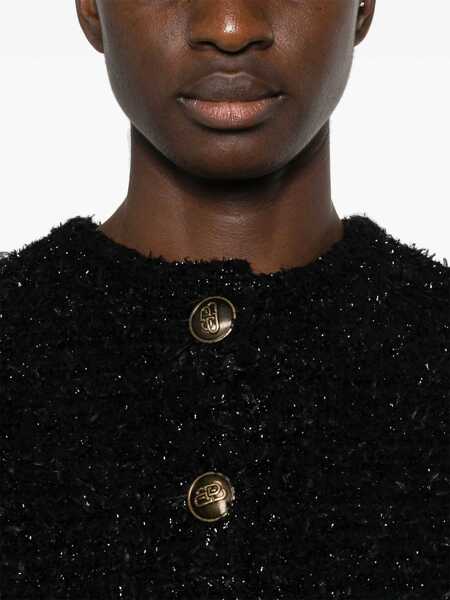 Cardigane Balenciaga Cropped Cardigan In Tweed BLACK Femei (BM 15861686) 5