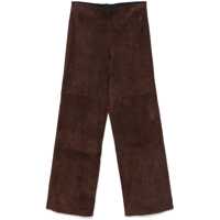 Pantaloni casual 'Karina' Brown Wide Pants In Leather Woman Femei