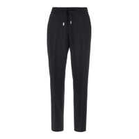 Pantaloni scurti 'Erika' Black Drawstring Trousers In Wool Blend Woman Femei