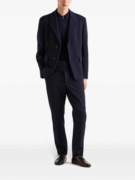 Tricouri Polo Prada Prada Knitted Wool Polo Shirt BLUE Barbati (BM 15890159) 2