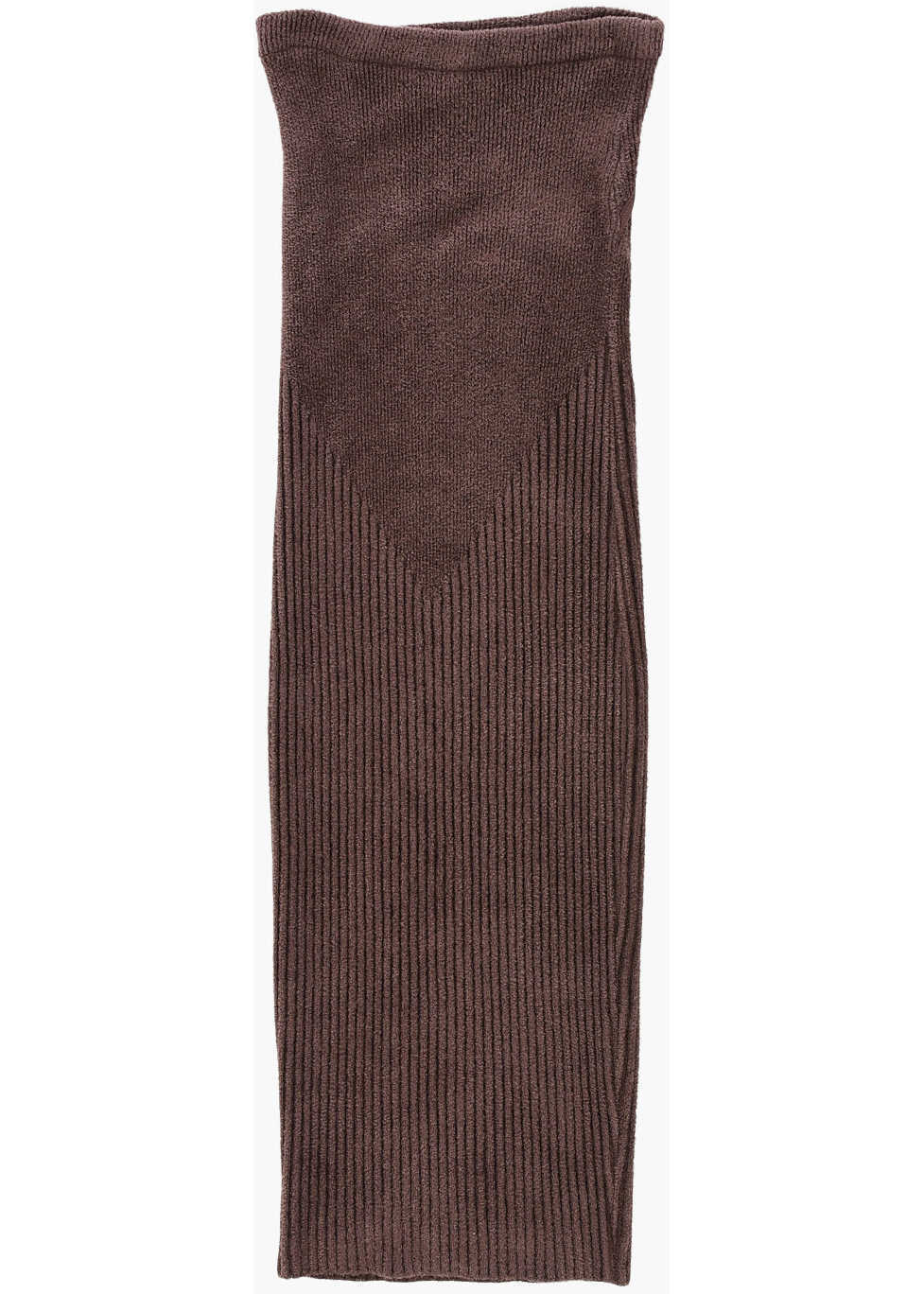 Fuste lungi ANDREADAMO Ribbed Chenille Pencil Skirt With Cut-Out Detail Brown Femei (BM 15891101) 3