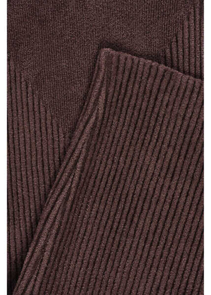 Fuste lungi ANDREADAMO Ribbed Chenille Pencil Skirt With Cut-Out Detail Brown Femei (BM 15891101) 4