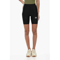 Pantaloni scurti Adidas Stretch Fabric Biker Shorts With Contrasting Side Ban Femei