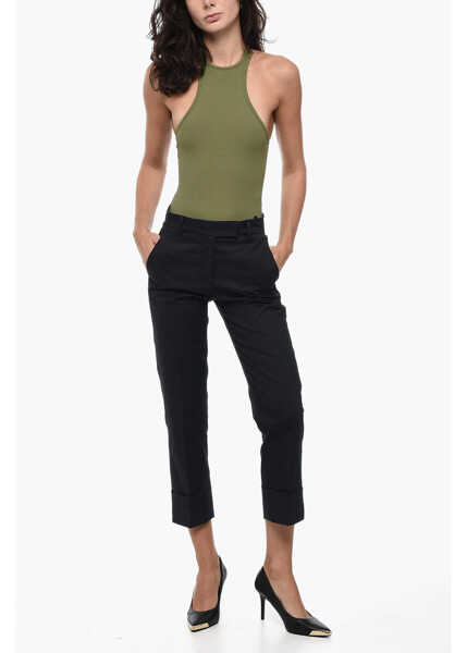 Pantaloni casual QL2 Stretch Cotton Maura Pants With Cuffs Blue Femei (BM 15891128) 4