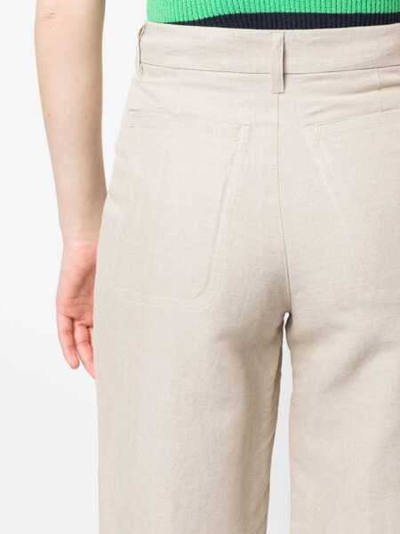 Pantaloni casual A.P.C. Linen And Cotton Blend Pants Beige Femei (BM 15891131) 5