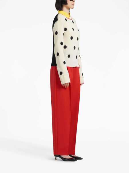 Pantaloni casual Marni Wool Loose-Fit Pants With Pleats Red Femei (BM 15891146) 3