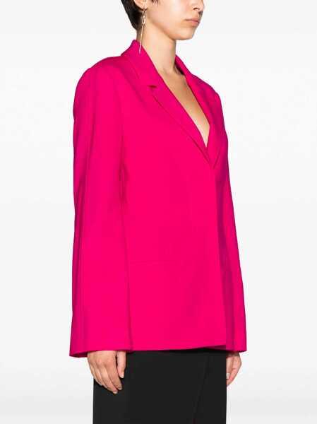 Sacouri Givenchy Half-Lined Single Breasted Wool Blazer Pink Femei (BM 15891149) 3