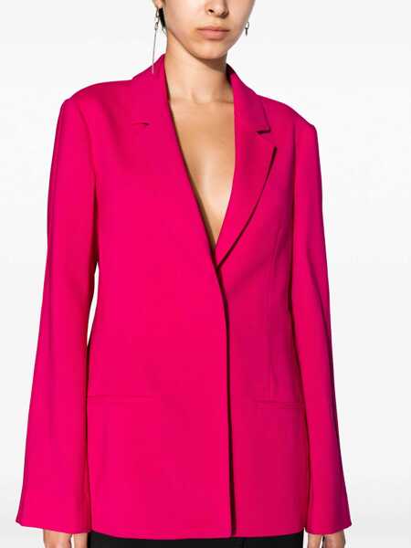 Sacouri Givenchy Half-Lined Single Breasted Wool Blazer Pink Femei (BM 15891149) 5