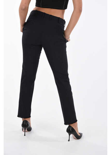 Pantaloni casual Neil Barrett 40 It Dark Blue Straight Pants Slim Fit Regular Rise Blue Femei (BM 15891311) 2