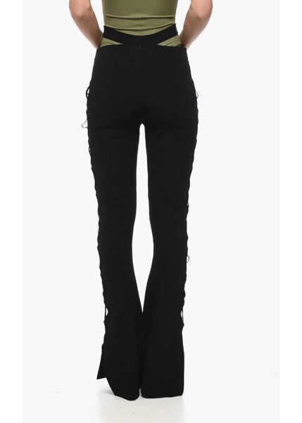 Pantaloni casual ANDREADAMO High-Waisted Knit Flared Pants With Cut-Out Details Black Femei (BM 15891323) 2