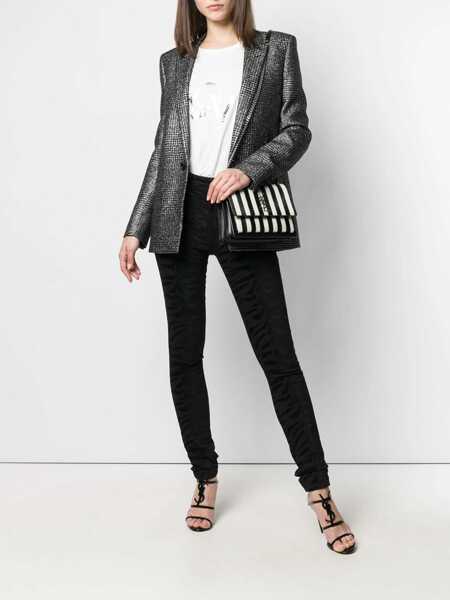 Blugi skinny Saint Laurent Skinny Fit Denims With Jacquard Tiger Motif Black Femei (BM 15891341) 2