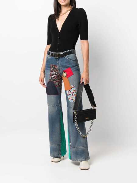 Blugi drepti Victoria Beckham Patchwork Heavy Boot Cut Jeans 30Cm Blue Femei (BM 15891356) 2