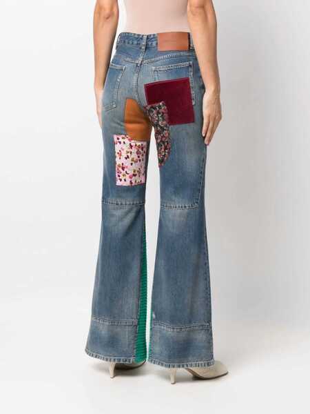 Blugi drepti Victoria Beckham Patchwork Heavy Boot Cut Jeans 30Cm Blue Femei (BM 15891356) 4