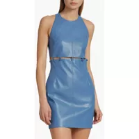 Rochii scurte Vegan-Leather Layan Mini Dress With Button Loop Detail Femei