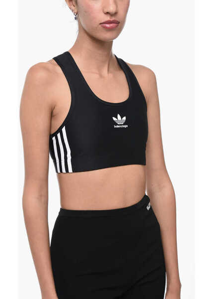 Bluze Balenciaga Adidas Crop Top With Side Bands Black Femei (BM 15891668) 3