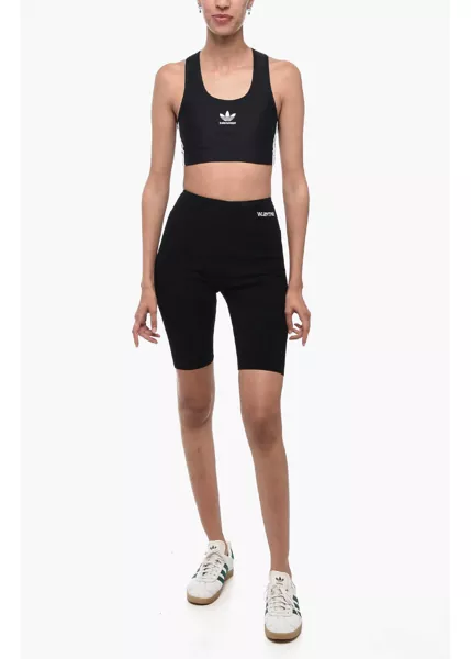 Bluze Balenciaga Adidas Crop Top With Side Bands Black Femei (BM 15891668) 4