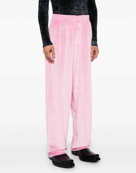 Pantaloni casual Balenciaga Chenille Pants With Drawstings Pink Femei (BM 15891683) 3